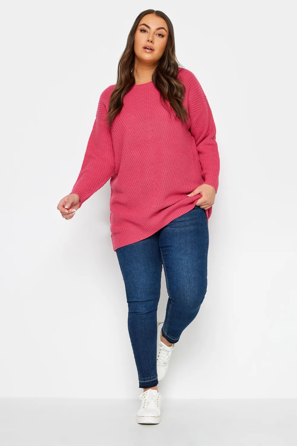YOURS Curve Pink Essential Knitted Jumper