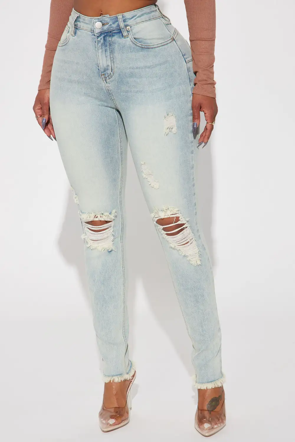 Sofie Soft Compression Stretch Skinny Jeans - Light Wash