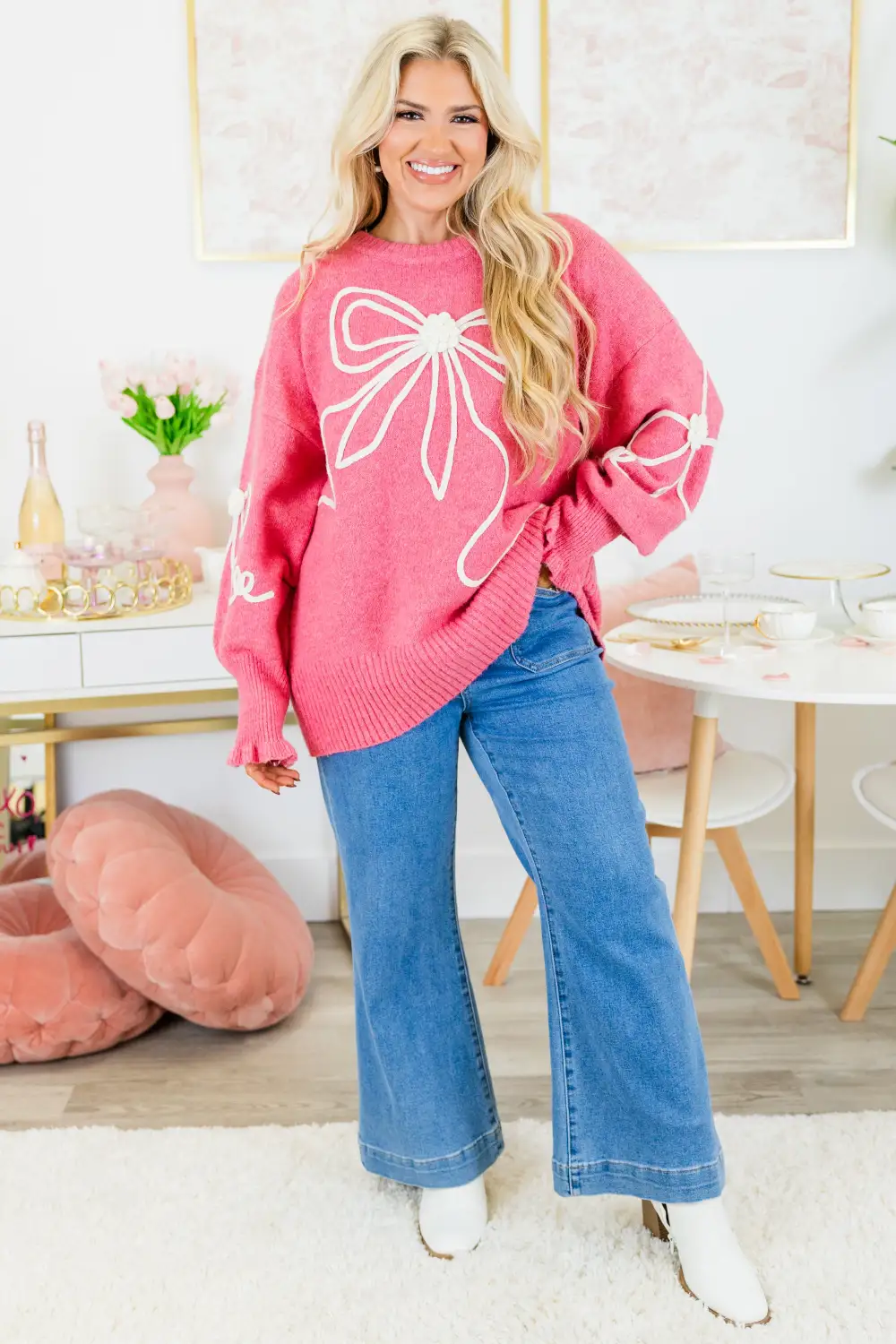 Walk And Sweet Talk Sweater, Pink