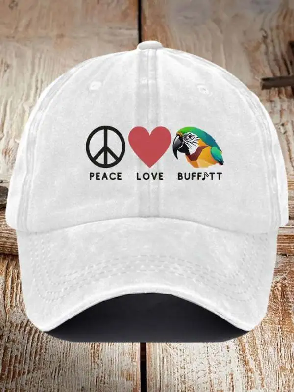 Unisex Peace Love Print Baseball Cap