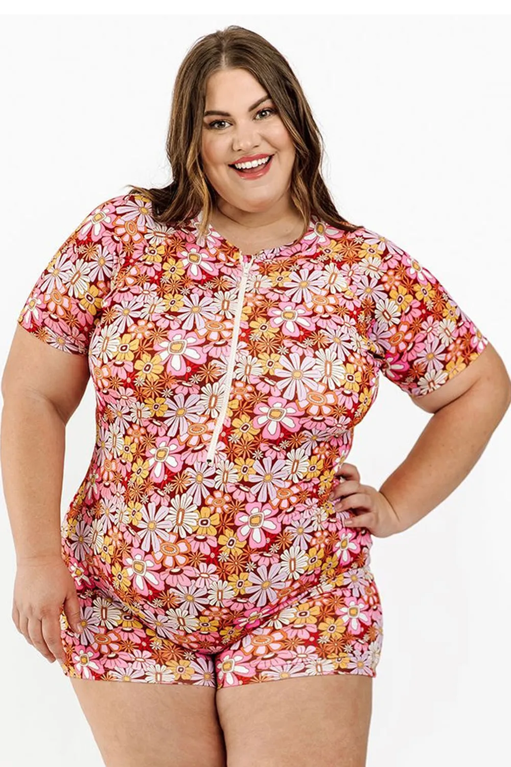 printed swim jumpsuit