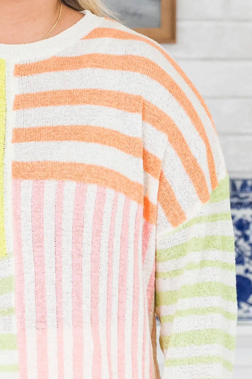 Spring Showers And Flowers Sweater, Lemon Multi