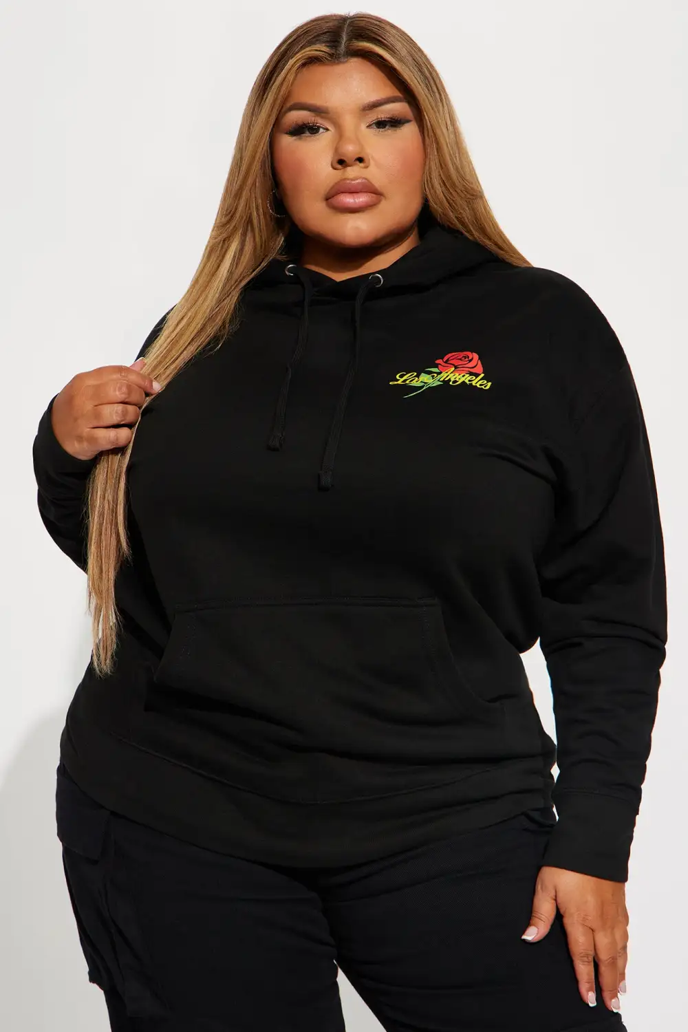 Los Angeles Rose Hoodie - Black