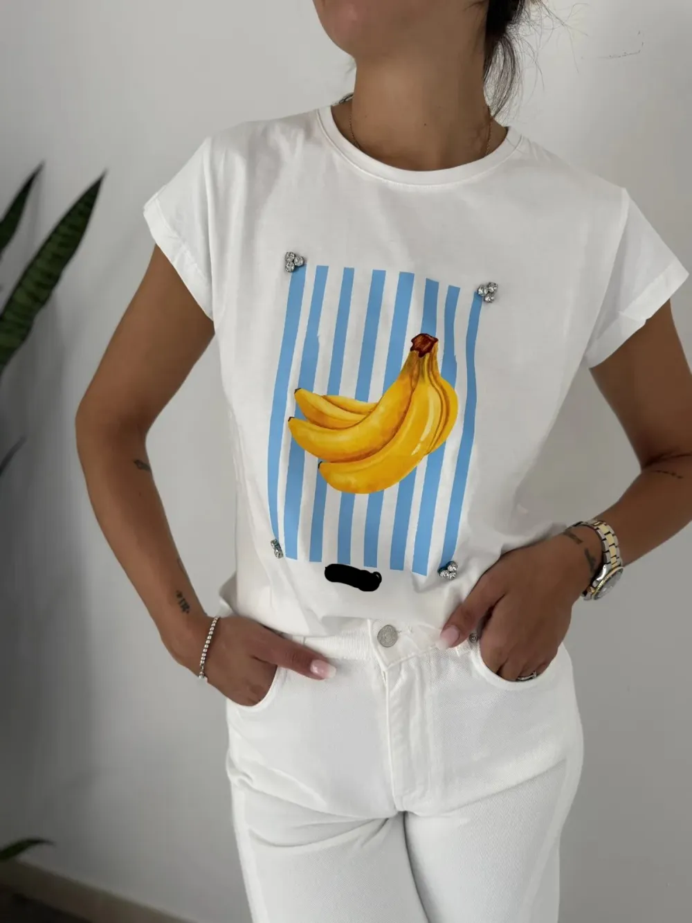 Daily Wear Graphic Crewneck Cotton Tee Casual Top