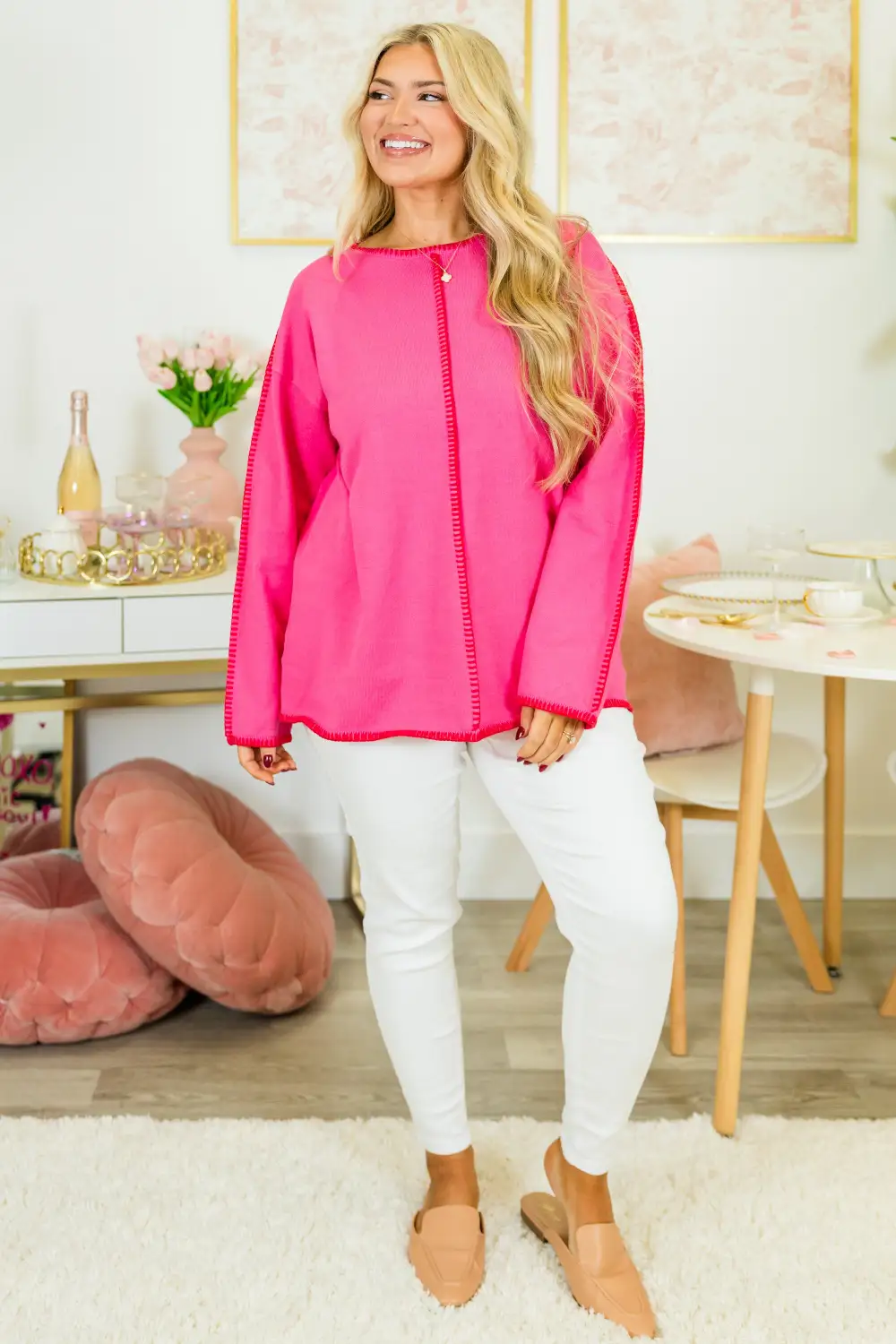 Whispered Comfort Sweater, Pink