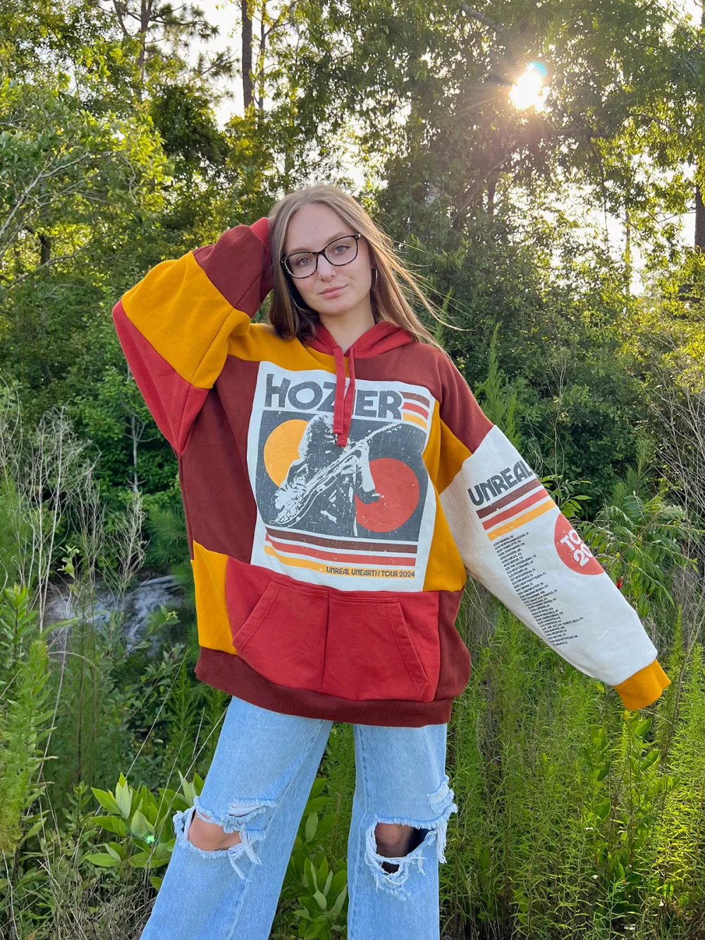 Orange Streetwear Leisure Hoodie Sweatshirts