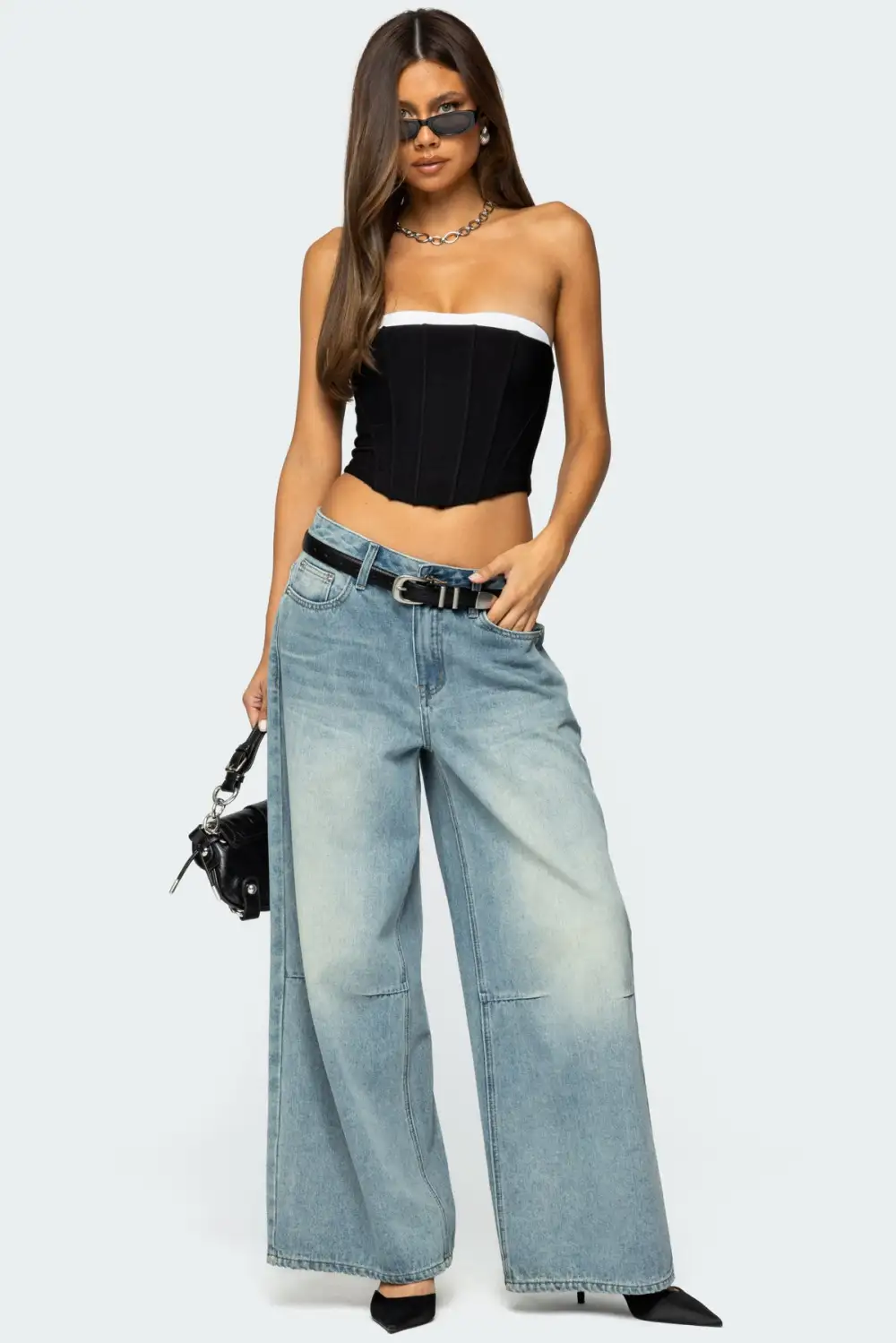 Ryla Contrast Layered Mesh Corset
