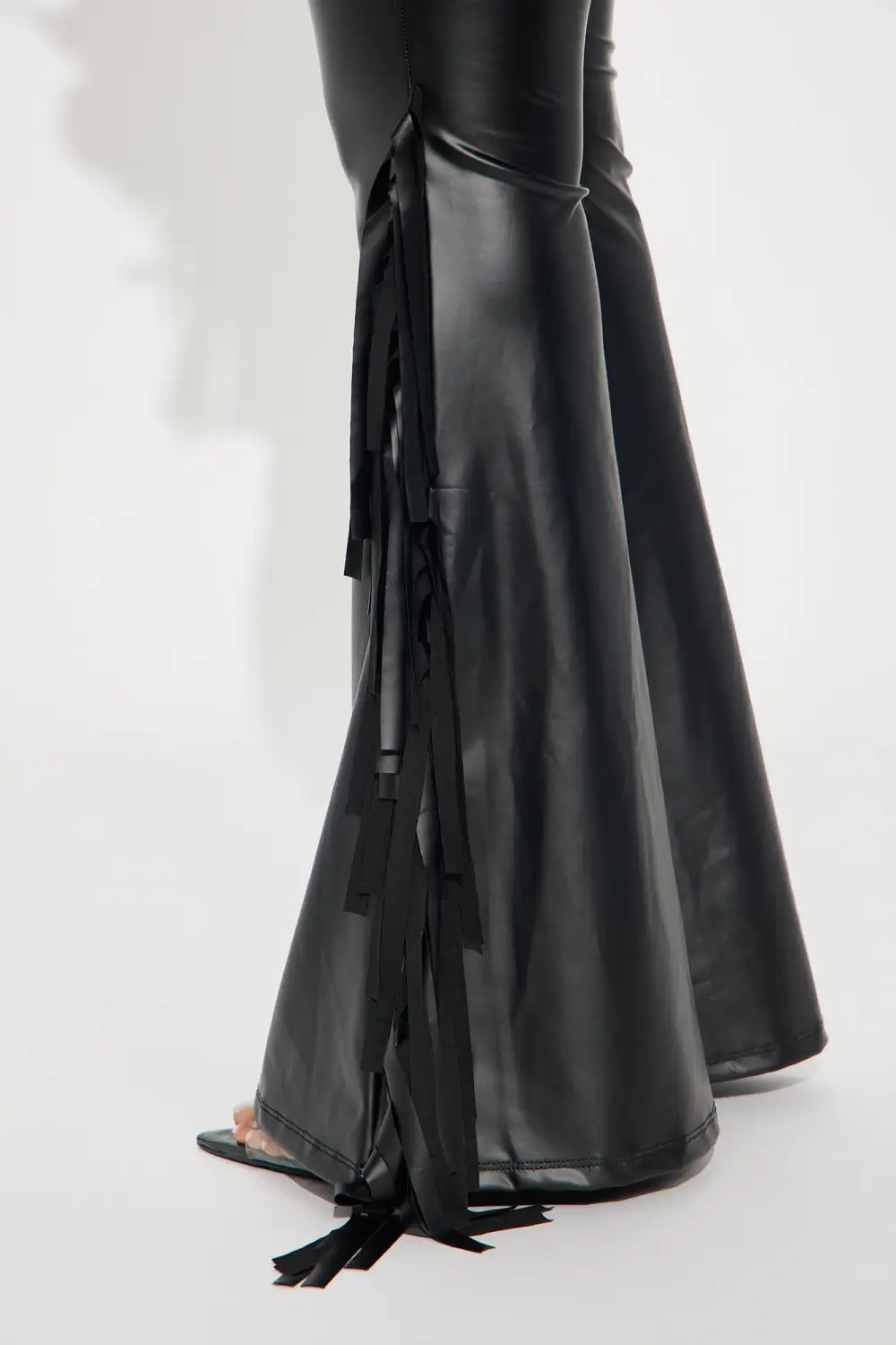 Meet And Greet Faux Leather Pant Set - Black