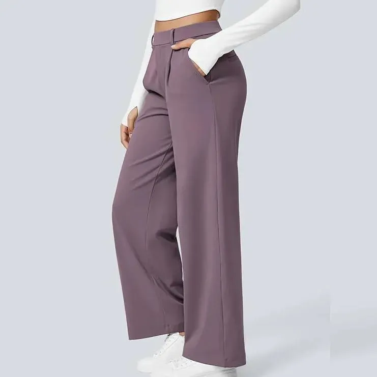 High Waisted Work Pants for Women Business Casual Outfits Office Dress Pants Trousers with Pockets