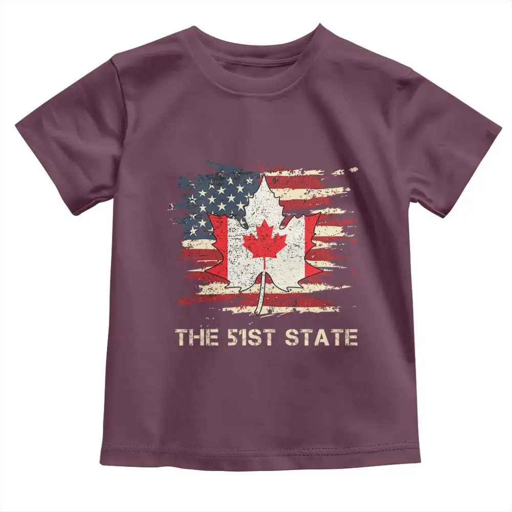 Canada The 51st State Toddler T Shirt Canadian Maple American Flag TS09
