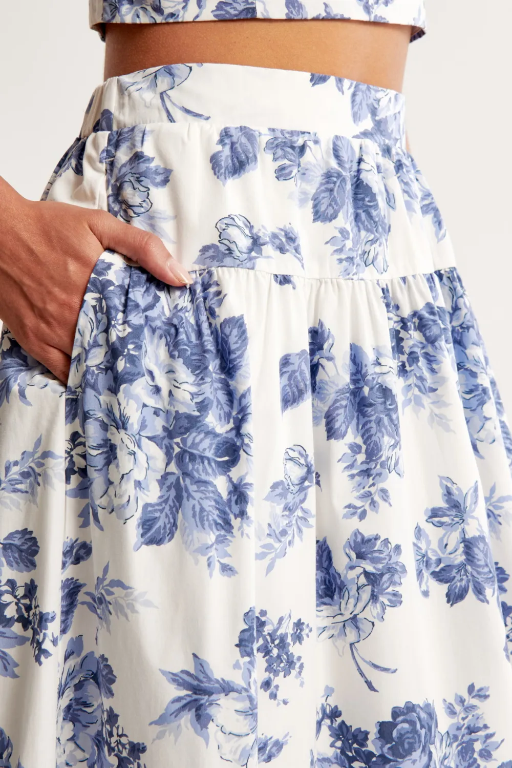 Poplin Tiered Maxi Skirt