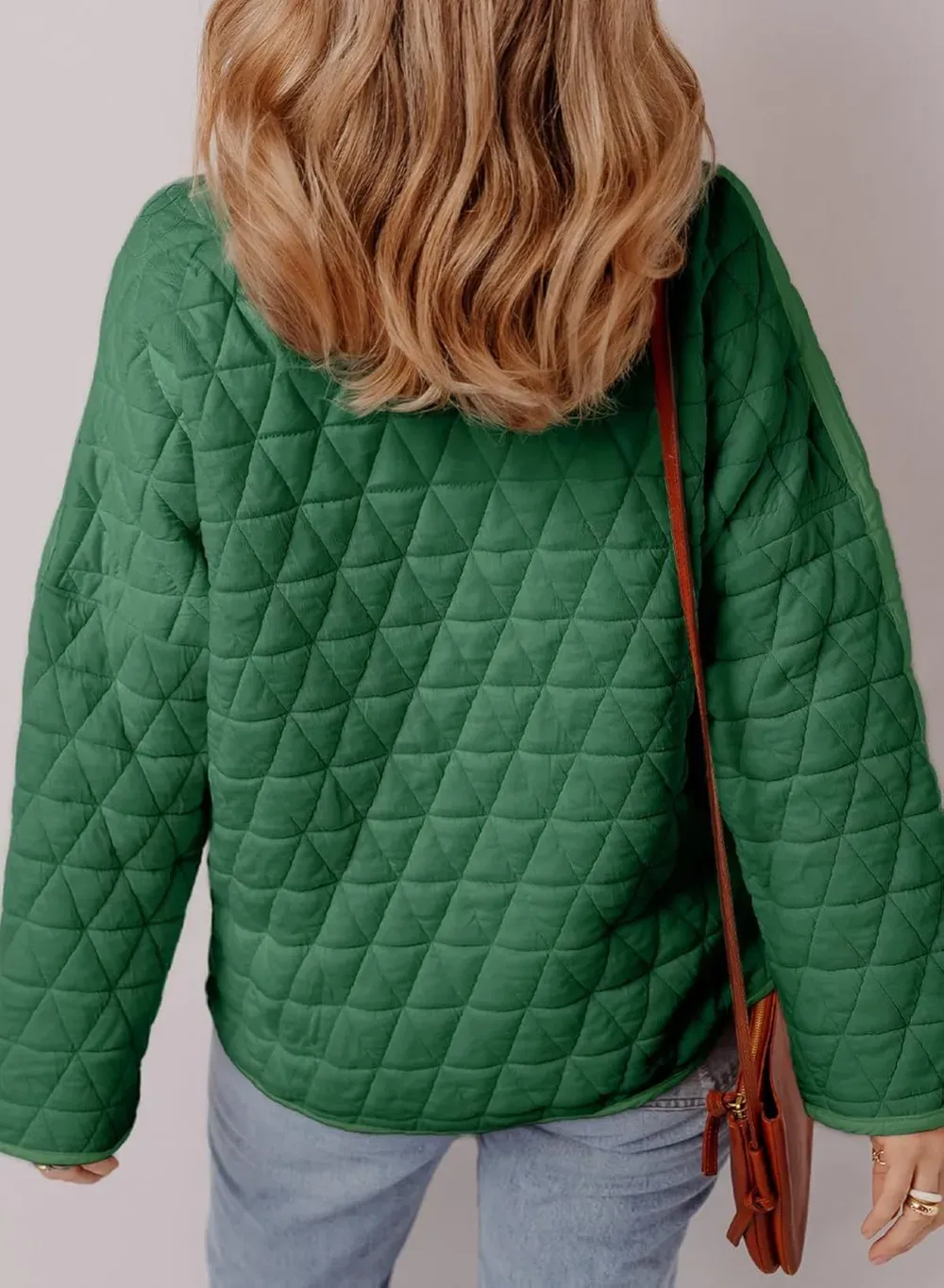 Women's Lightweight Diamond Quilted Jacket Casual Winter Open Front Button Down Puffer Coat Outwear Cardigan