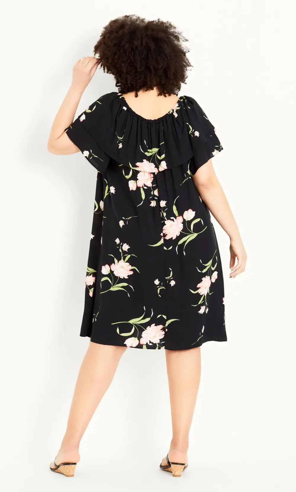 Evans Black Floral Midi Dress