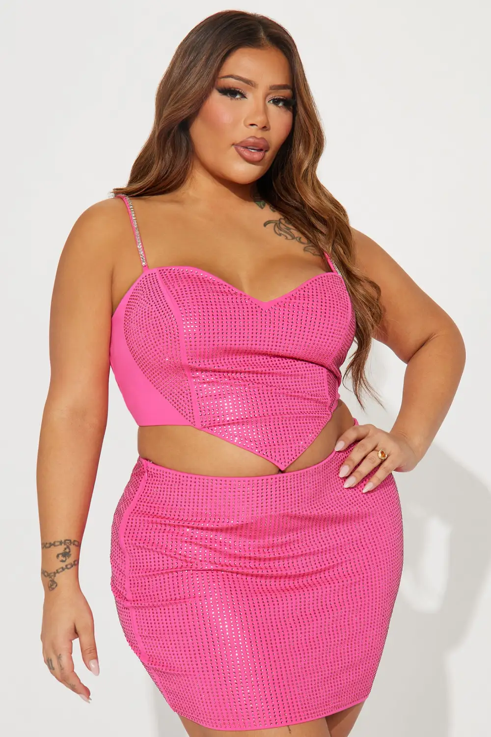 Feel My Heart Beat Skirt Set - Pink