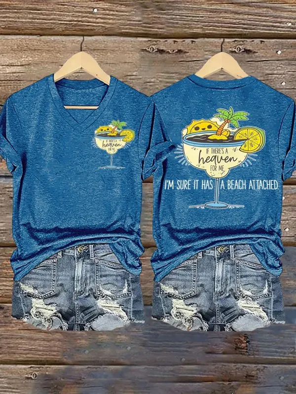 Women's If There'S A Heaven For Me I'M Sure It Has A Beach Attached T-Shirt