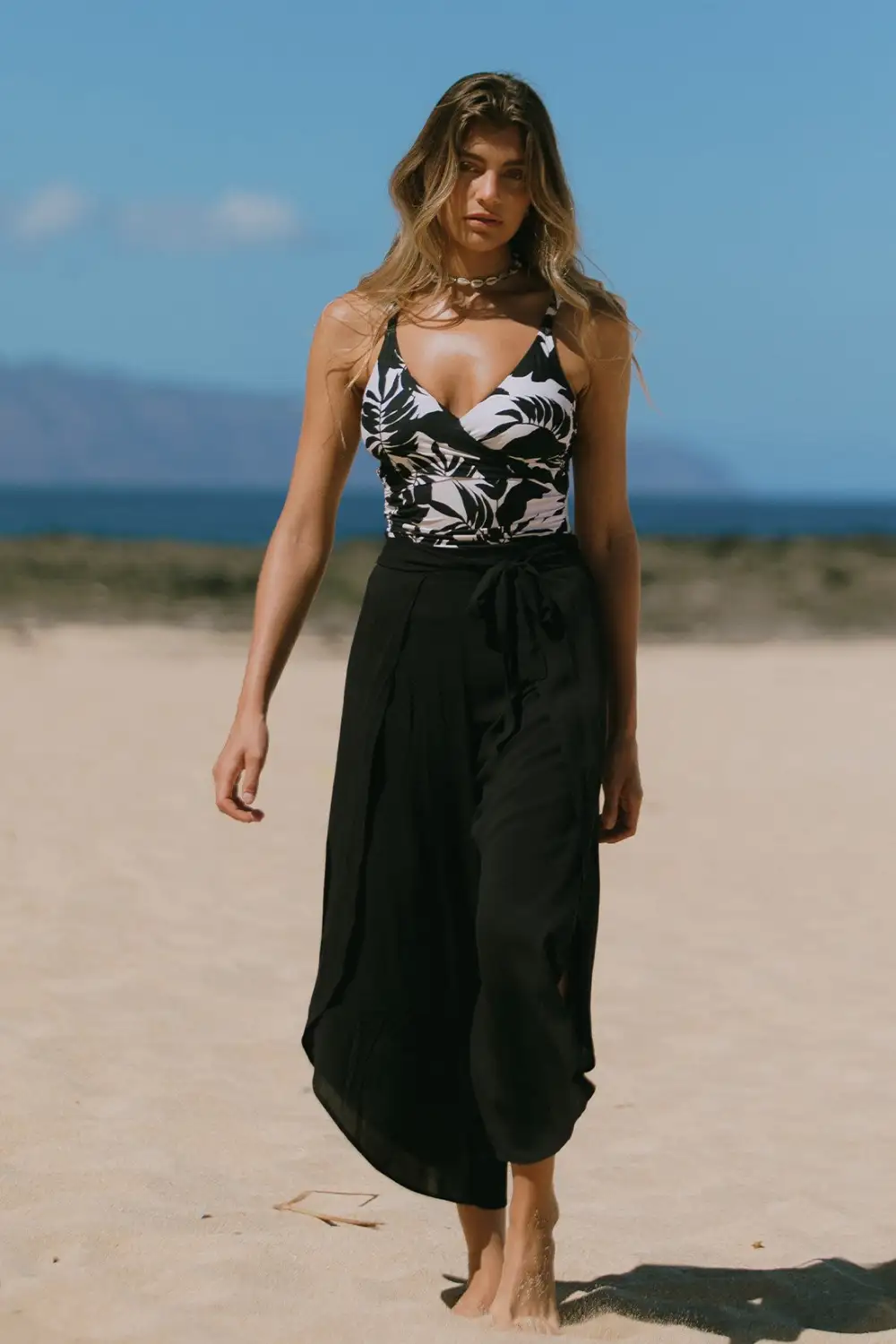 Black Pull On Cover Up Pants-Black