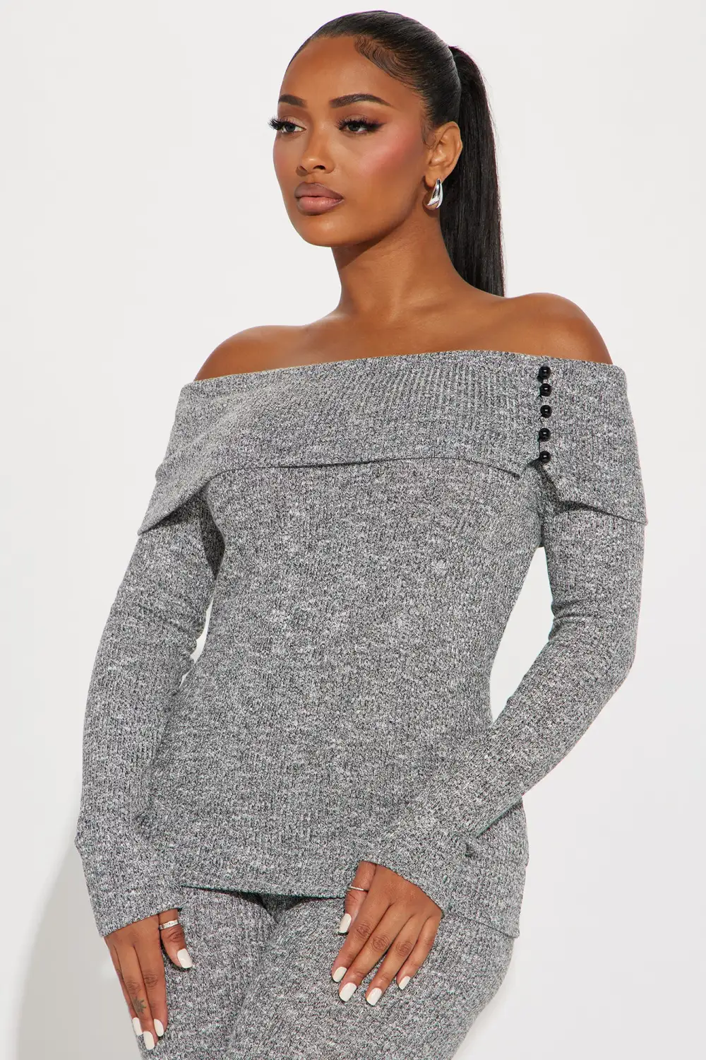 Chilly Nights Pant Set - Heather Grey