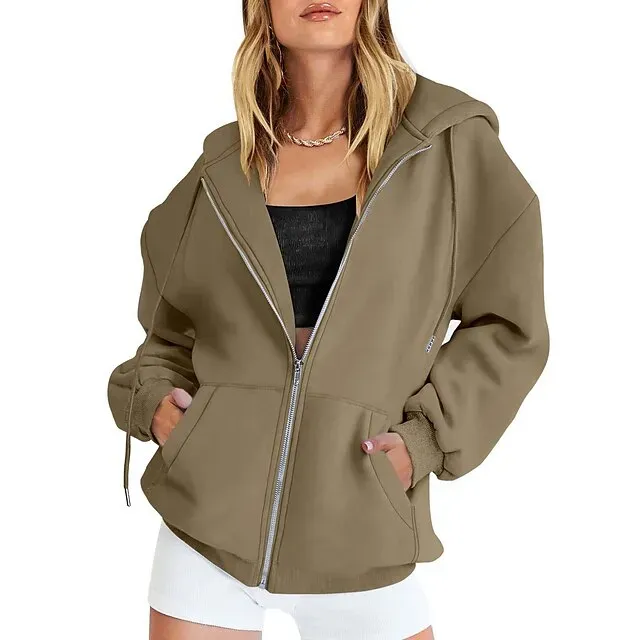 Hooded Drawstring Women's Jacket Long Sleeve Hooded Sweatshirt Athletic Warm Casual Breathable Moisture Wicking Running Sports Training Hiking Sportswear
