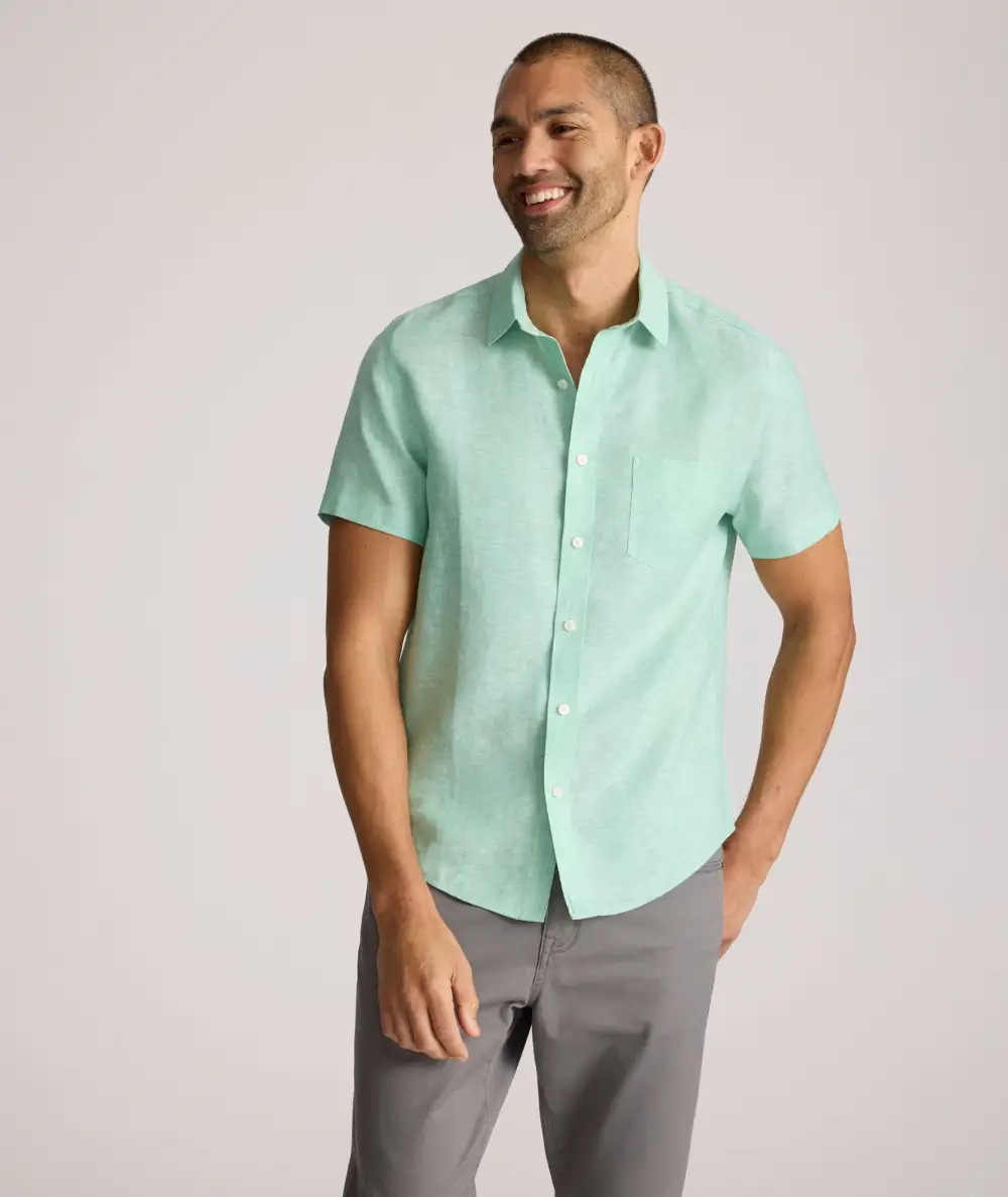 Wrinkle-Resistant Linen Short-Sleeve Cameron Shirt