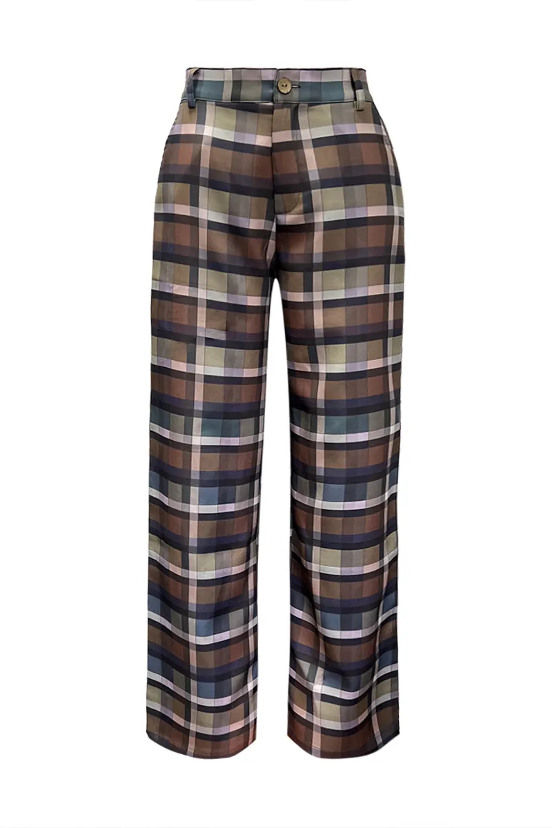 Allover Print Wide Leg Pants Without Belt