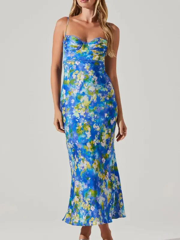 Florianne Lace Trim Bustier Maxi Dress