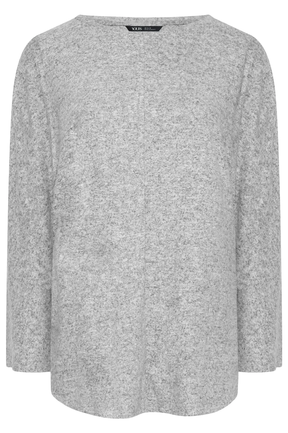 YOURS Curve Grey Front Seam Soft Touch Jumper