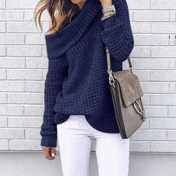 Bohemian Off Shoulder Pullover Sweater