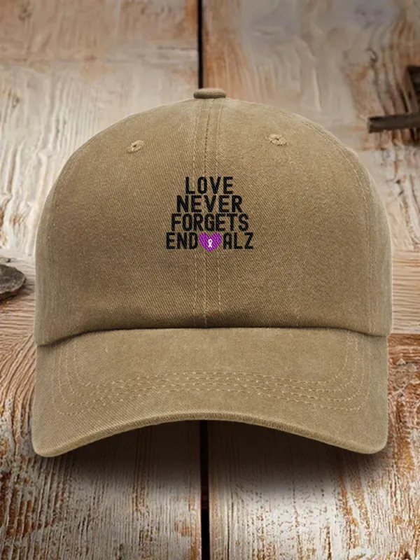 Love Never Forgets End Alz Baseball Cap