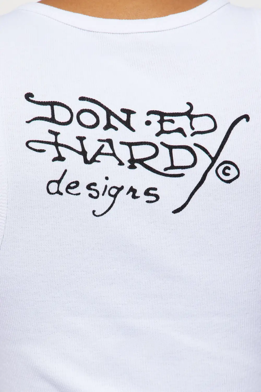 Ed Hardy Koi Fish Tank Top - White