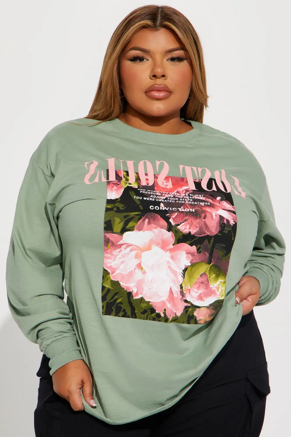 City Blooms Long Sleeve Tee - Sage