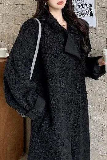 Solid Sherpa Belt Lapel Coat