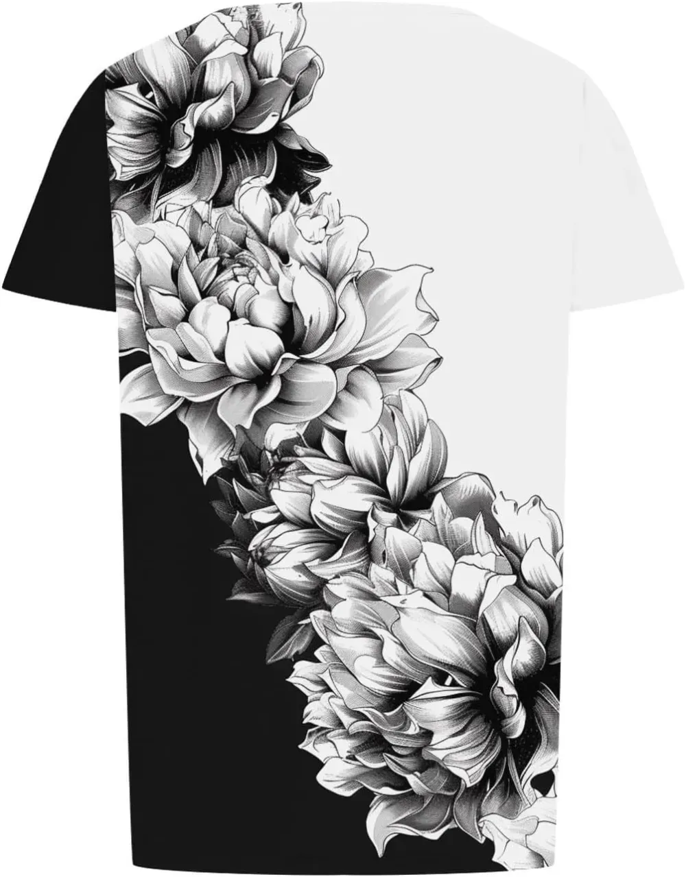 Womens Summer Pleated Front Shirts Tunics Casual Short Sleeved Loose Round Neck Boho Printed Tops Vacation Blouse