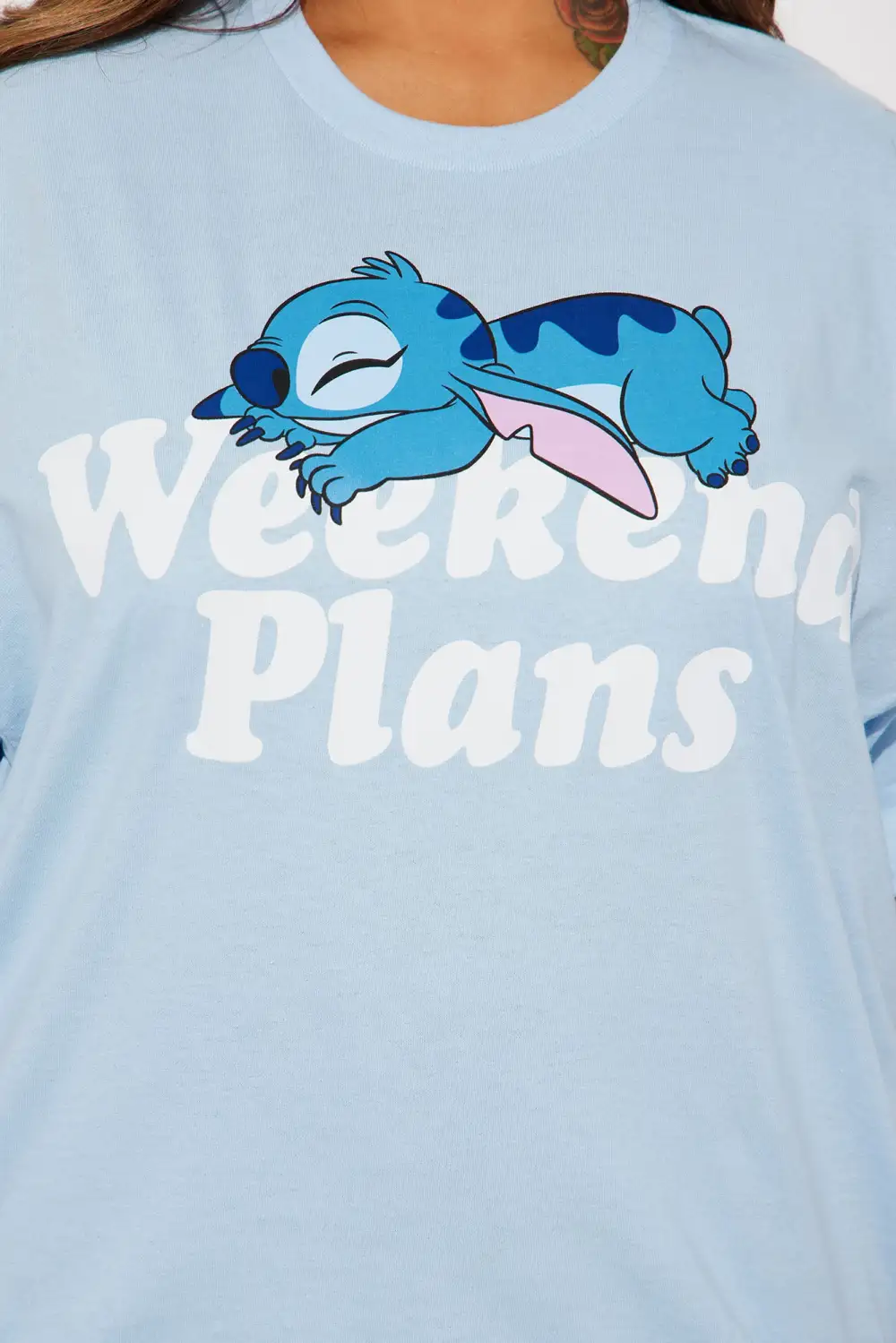 Weekend Plans Stitch Tee - Blue