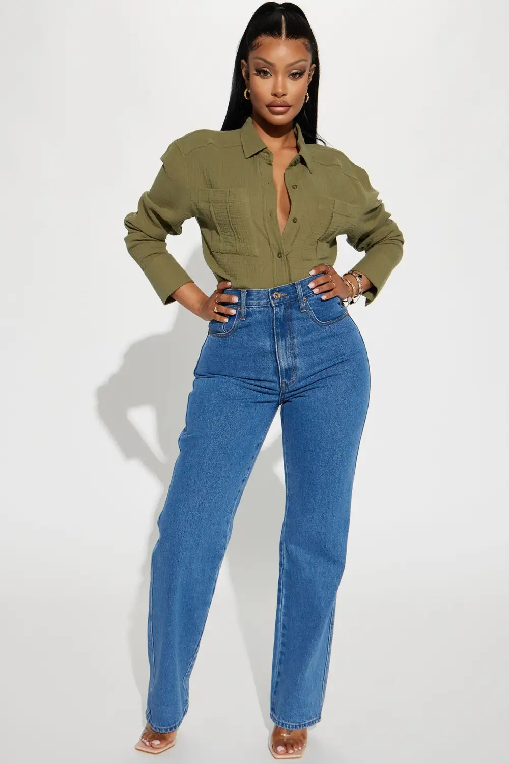 Willow Oversized Gauze Shirt - Olive