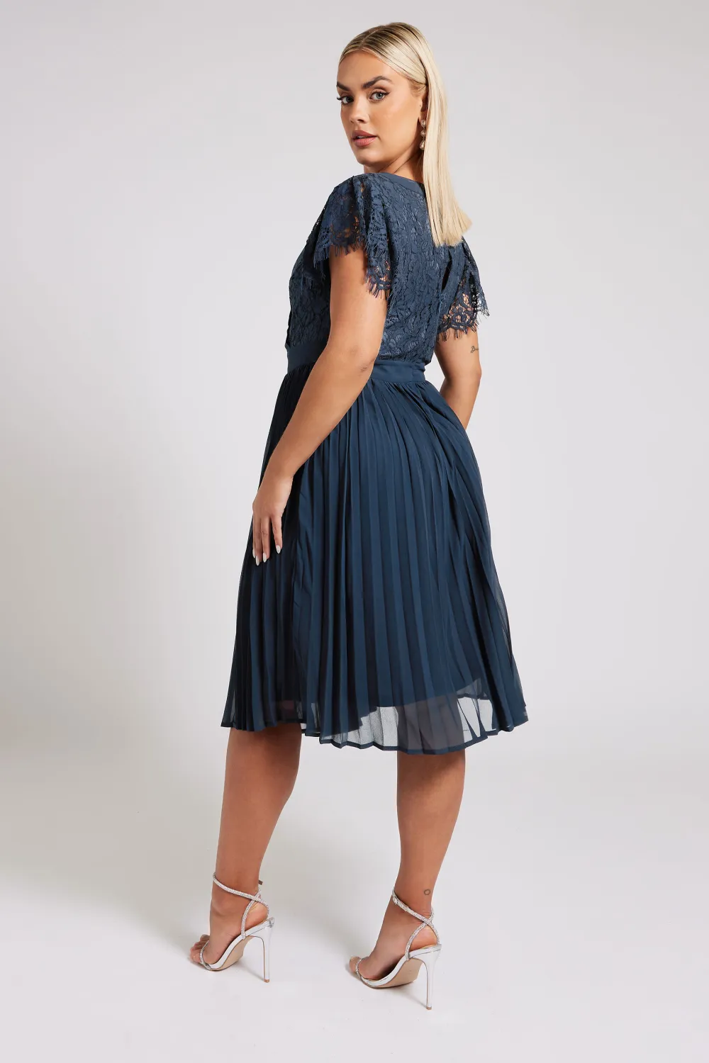 YOURS LONDON Curve Emerald Green Lace Wrap Midi Dress