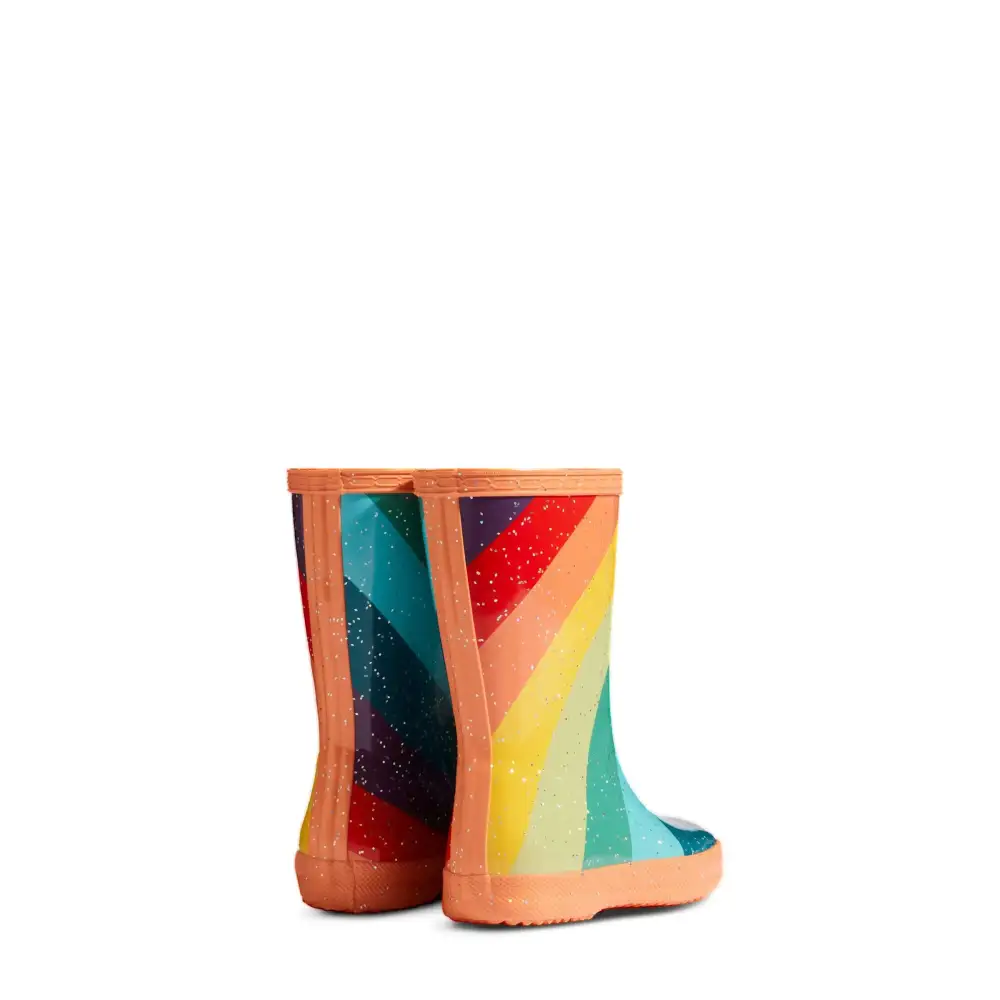 Kids First Glitter Stripe Rain Boots