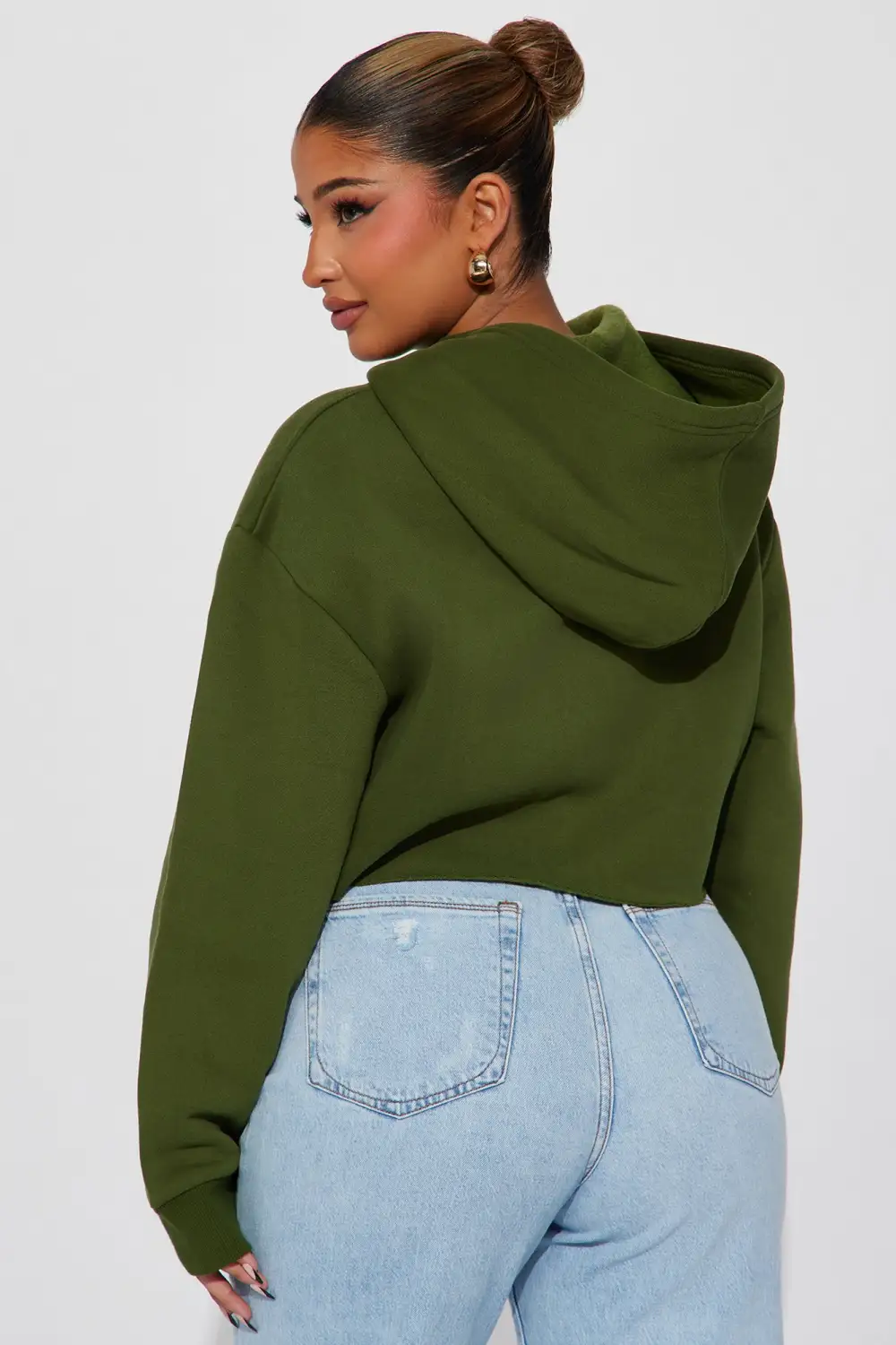 Anti Social Energy Cropped Hoodie - Hunter