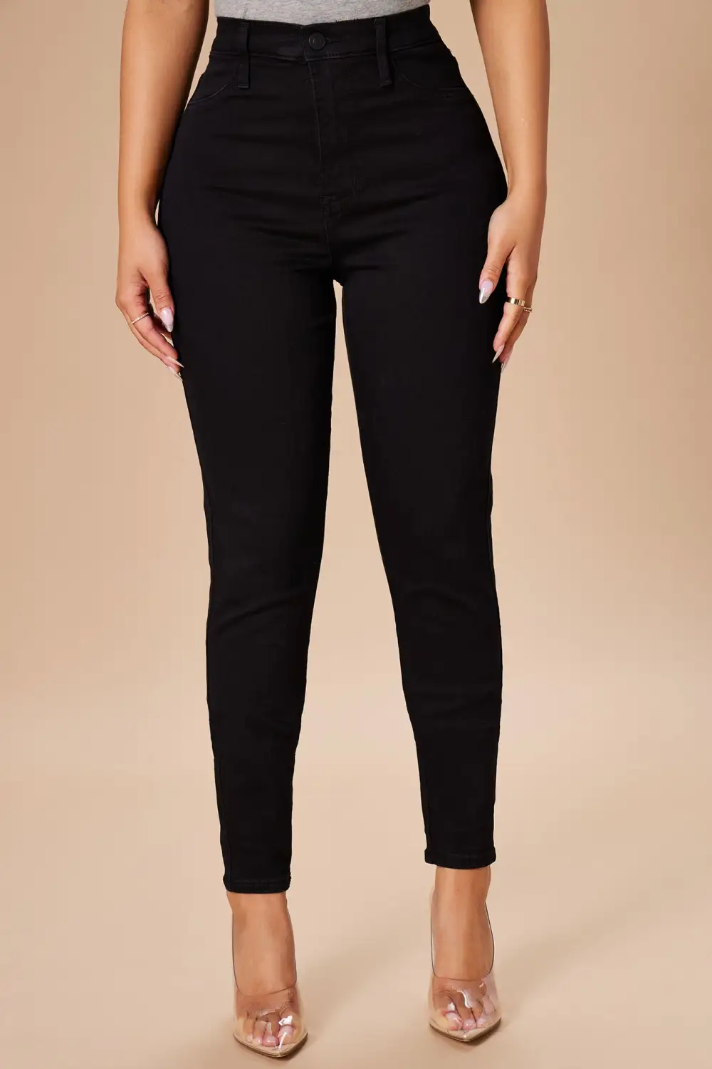Emma Super Stretch High Rise Skinny Jean - Black
