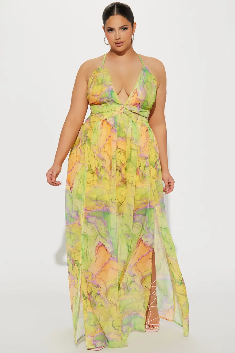 Tulum Vacation Maxi Dress - Lime