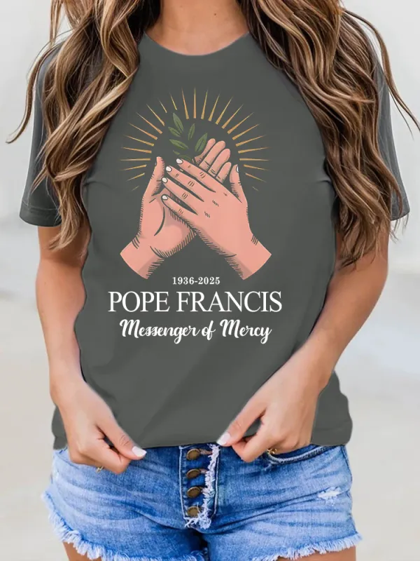 Women's Pope Francis Print Casual T-Shirt