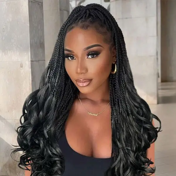 Crochet French Curls Human Hair Crochet Boho Box Braids Human Hair Curls Ends, Reusable Hair