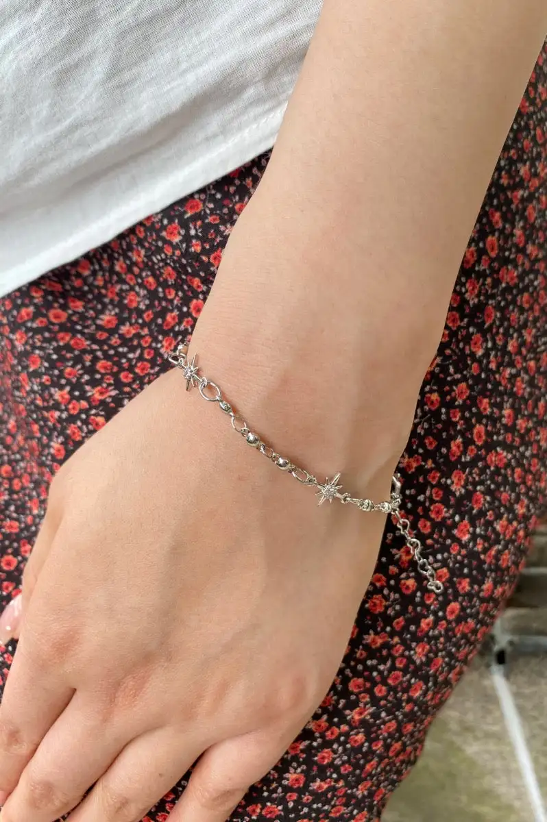 Polished Starburst Chain Bracelet