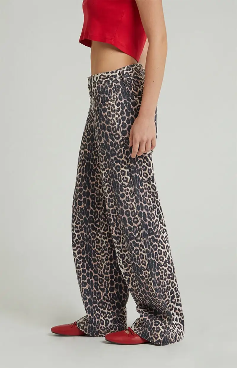 PacSun Casey Leopard Low Rise Baggy Jeans