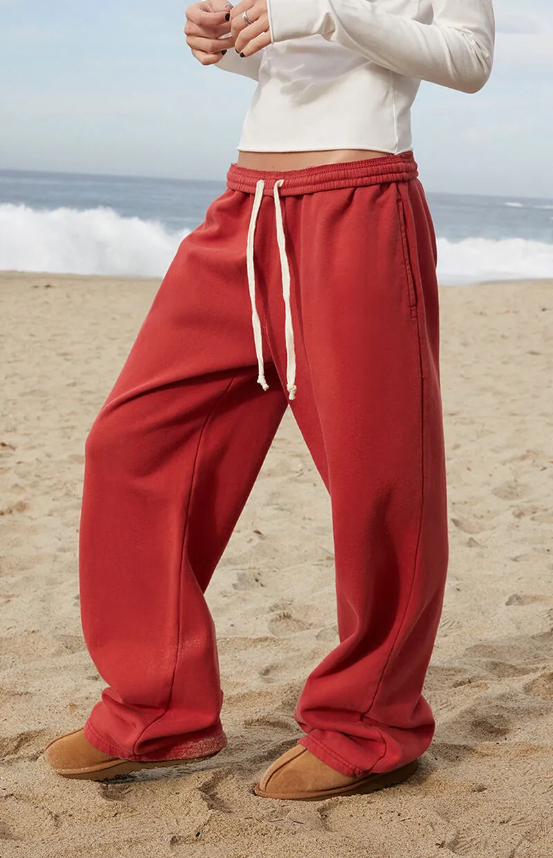 John Galt Red Anastasia Tie Baggy Sweatpants