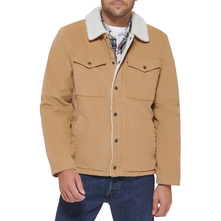 Men's Corduroy Sherpa Lined Trucker Jacket