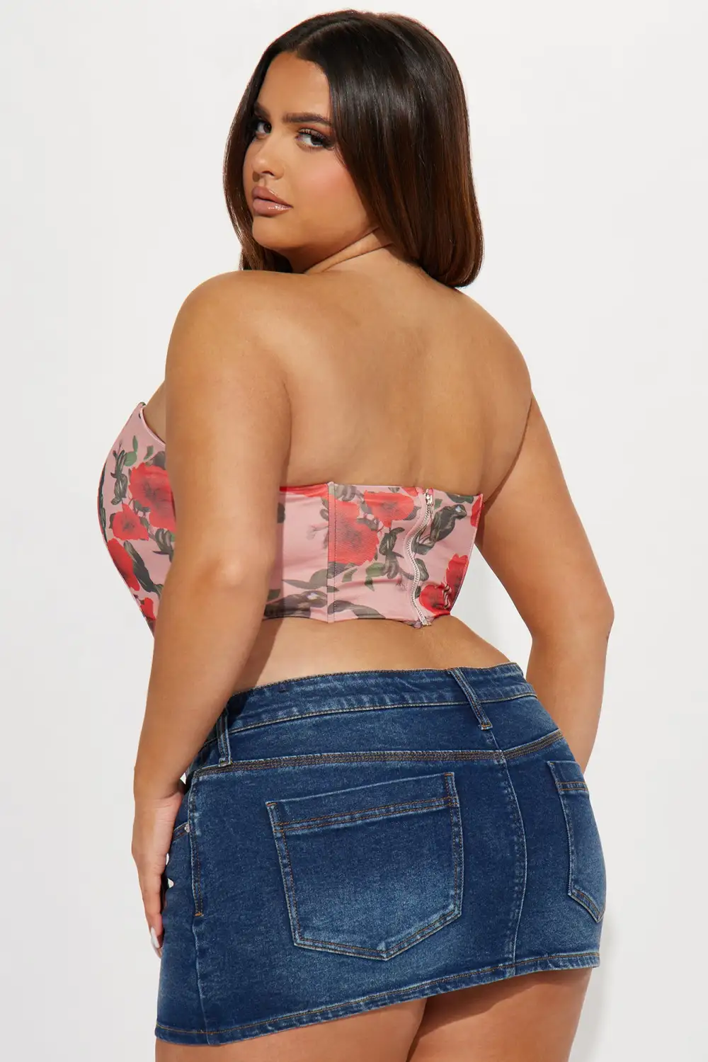 Hopeless Romantic Mesh Corset - Blush/combo