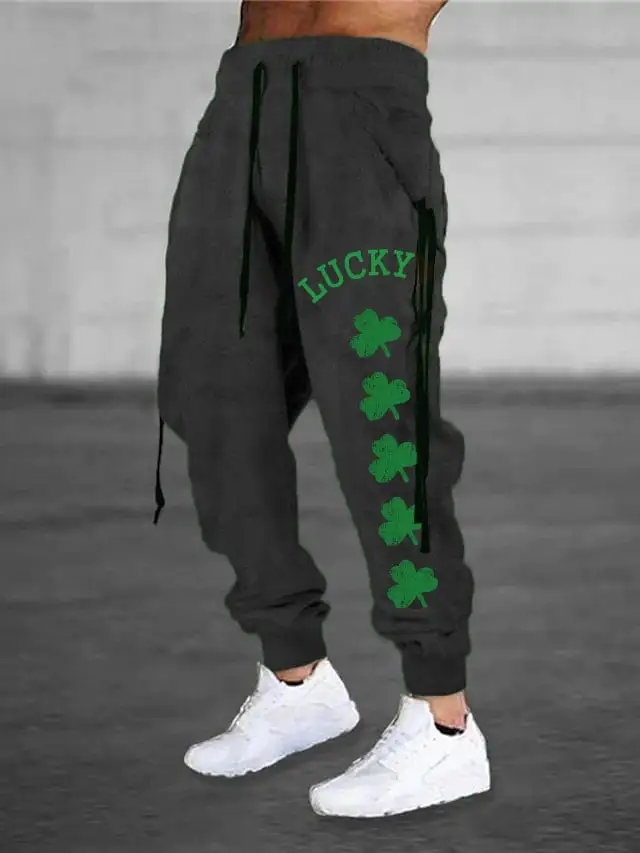 Men'S Lucky Clover Casual Sweatpants