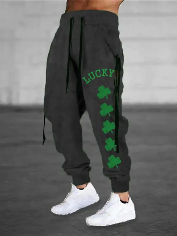 Men'S Lucky Clover Casual Sweatpants