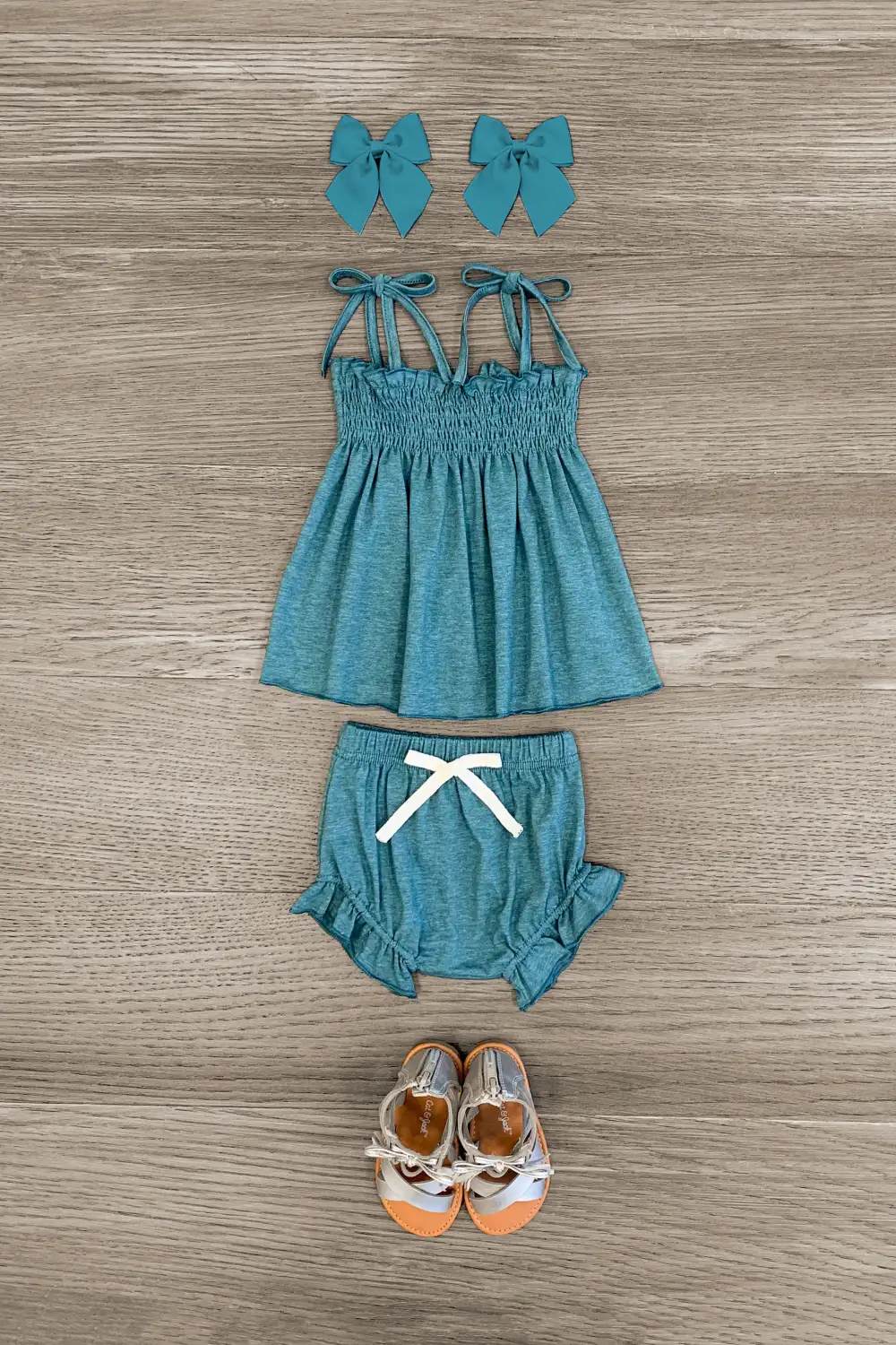 Tie Shoulder Baby Short Set