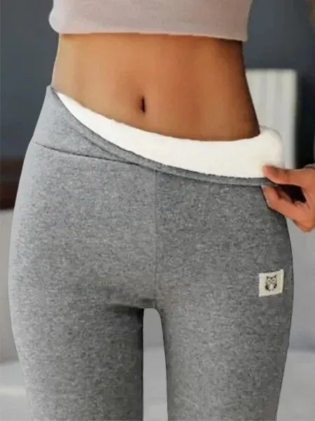 Casual Fleece Lined Leggings Pants High Waist Athletic Pants Tummy Control Stretch Workout Yoga Soft Clouds Leggings